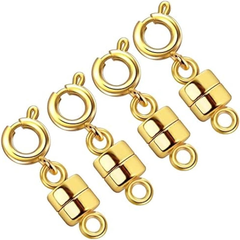 OHINGLT Strong Magnetic Necklace Clasps and Closures,Gold Plated Jewelry Clasps Converters for Bracelet Necklaces Chain - Image 1